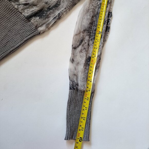 Tricot Chic Grey Silver Turtleneck Silk Wool Sweater Top Size US 8 / S - M - Picture 12 of 16